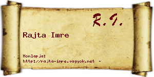 Rajta Imre névjegykártya